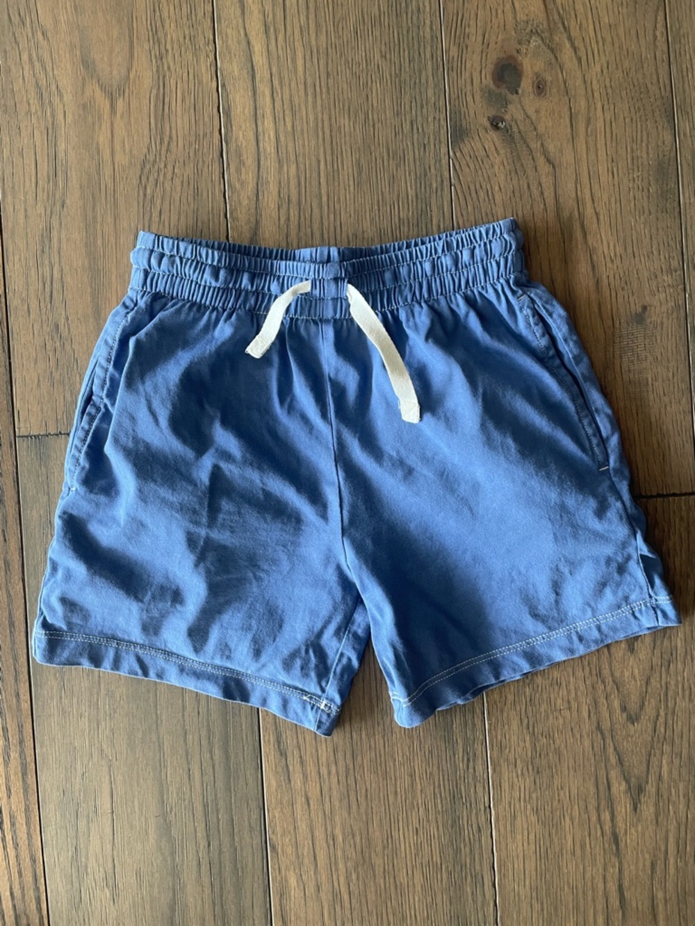 Hanna Andersson Unisex Blue Elastic Waist Knit Cotton Shorts Sz 6-7